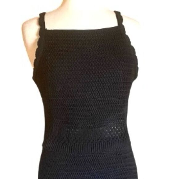 House of Harlow 1960 Knit 2 piece top with maxi fringe skirt black M - Picture 7 of 11